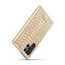 For Samsung Galaxy S22 5G Fierre Shann Python Texture Electroplating PU Phone Case(White)
