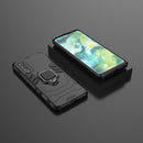 For OPPO FIND X2 Shockproof PC + TPU Protective Case with Magnetic Ring Holder(Black)