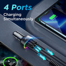 JOYROOM JR-CL19 60W 4 in 1 Car Charger with Type-C Coiled Data Cable(Black)