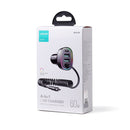 JOYROOM JR-CL19 60W 4 in 1 Car Charger with Type-C Coiled Data Cable(Black)