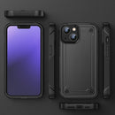 For iPhone 14 Pro PC + TPU Shockproof Protective Phone Case(Black+Black)