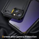 For iPhone 14 Pro PC + TPU Shockproof Protective Phone Case(Black+Black)