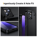 For iPhone 14 Pro PC + TPU Shockproof Protective Phone Case(Black+Black)