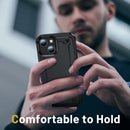 For iPhone 14 Pro PC + TPU Shockproof Protective Phone Case(Black+Black)