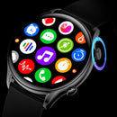X5 1.32 Inch Round Screen Leather Strap Smart Health Watch Supports Body Temperature Monitoring, ECG Monitoring, Blood Pressure(Black)