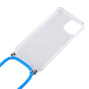 For iPhone 14 Pro Max Four-Corner Shockproof Transparent TPU Case with Lanyard (Black Gold)