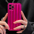 Roman Column Stripes TPU Phone Case For iPhone 14 Pro Max(Rose Red)