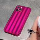 Roman Column Stripes TPU Phone Case For iPhone 14 Pro Max(Rose Red)