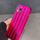 Roman Column Stripes TPU Phone Case For iPhone 14 Pro Max(Rose Red)