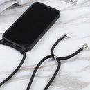 Candy Colors TPU Protective Phone Case with Lanyard For iPhone 14(Black)