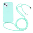 Candy Colors TPU Protective Phone Case with Lanyard For iPhone 14 Max(Mint Green)