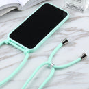 For iPhone 14 Pro Candy Colors TPU Protective Phone Case with Lanyard(Mint Green)
