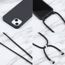 For iPhone 14 Pro Candy Colors TPU Protective Phone Case with Lanyard(Black)