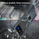 For Samsung Galaxy Z Flip4 2 in 1 Kickstand Magnetic Armor Shockproof Phone Case(Cyan)