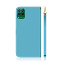 For Huawei P40 lite Imitated Mirror Surface Horizontal Flip Leather Case with Holder & Card Slots & Wallet & Lanyard(Blue)