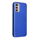 For Motorola Moto G42 Carbon Fiber Texture Leather Phone Case(Blue)