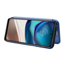 For Motorola Moto G42 Carbon Fiber Texture Leather Phone Case(Blue)