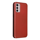 For Motorola Moto G42 Carbon Fiber Texture Leather Phone Case(Brown)
