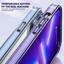 Crystal Clear Shockproof Phone Case For iPhone 14 Pro Max(Transparent Blue)