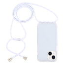 For iPhone 14 Transparent Acrylic Airbag Shockproof Phone Protective Case with Lanyard (White Gold)