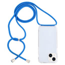 For iPhone 14 Plus Transparent Acrylic Airbag Shockproof Phone Protective Case with Lanyard (Blue)