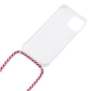 For iPhone 14 Plus Transparent Acrylic Airbag Shockproof Phone Protective Case with Lanyard (Blue)