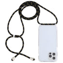 For iPhone 14 Pro Transparent Acrylic Airbag Shockproof Phone Protective Case with Lanyard(Black Gold)
