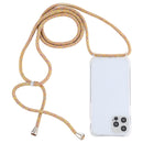 For iPhone 14 Pro Transparent Acrylic Airbag Shockproof Phone Protective Case with Lanyard(Yellow Rainbow)