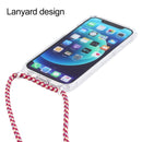 For iPhone 14 Pro Max Transparent Acrylic Airbag Shockproof Phone Protective Case with Lanyard (White Gold)