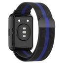 For Huawei Watch Fit 2 Milan Magnetic Stainless Steel Watch Band(Black Blue)