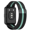 For Huawei Watch Fit 2 Milan Magnetic Stainless Steel Watch Band(Black Green)