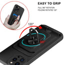 Ring Kickstand Card Wallet TPU Phone Case For iPhone 14 Pro Max(Black)