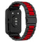 For Huawei Watch Fit 2 Three-bead Metal Stainless Steel Watch Band(Black Red)