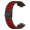 For Huawei Watch Fit 2 Three-bead Metal Stainless Steel Watch Band(Black Red)