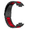 For Huawei Watch Fit 2 Three-bead Metal Stainless Steel Watch Band(Black Red)