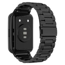 For Huawei Watch Fit 2 Three-bead Metal Stainless Steel Watch Band(Black)