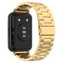 For Huawei Watch Fit 2 Three-bead Metal Stainless Steel Watch Band(Gold)