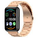 For Huawei Watch Fit 2 Three-bead Metal Stainless Steel Watch Band(Rose Gold)