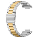 For Huawei Watch Fit 2 Three-bead Metal Stainless Steel Watch Band(Silver Gold)