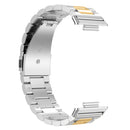 For Huawei Watch Fit 2 Three-bead Metal Stainless Steel Watch Band(Silver Gold)