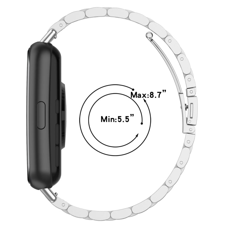 For Huawei Watch Fit 2 Three-bead Metal Stainless Steel Watch Band(Silver)