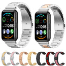 For Huawei Watch Fit 2 Three-bead Metal Stainless Steel Watch Band(Black Red)
