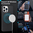For iPhone 14 Pro Carbon Fiber Texture MagSafe Magnetic Phone Case(Blue)