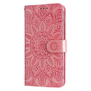 For Xiaomi 12 Pro Embossed Sunflower Leather Phone Case(Pink)
