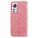 For Xiaomi 12 / 12X Embossed Sunflower Leather Phone Case(Pink)