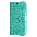 For Xiaomi 12 / 12X Embossed Sunflower Leather Phone Case(Green)