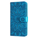 For Xiaomi 12 / 12X Embossed Sunflower Leather Phone Case(Blue)