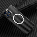 Carbon Fiber Texture MagSafe Magnetic Phone Case For iPhone 14 Pro Max(Black)