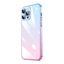 Transparent Electroplated PC Gradient Phone Case For iPhone 14 Pro Max(Pink Blue)