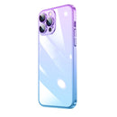 Transparent Electroplated PC Gradient Phone Case For iPhone 14 Pro Max(Blue Purple)